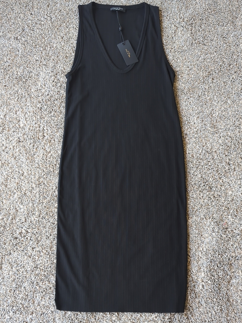 Rag & Bone Zoe Deep V-Neck Dress - Black S